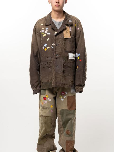 Maison MIHARAYASUHIRO Price Tag Sticker Printed Repair Coverall Shirt