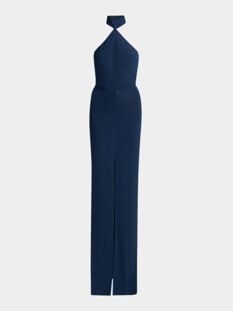 TOM FORD Plunging Keyhole Choker Halter Gown