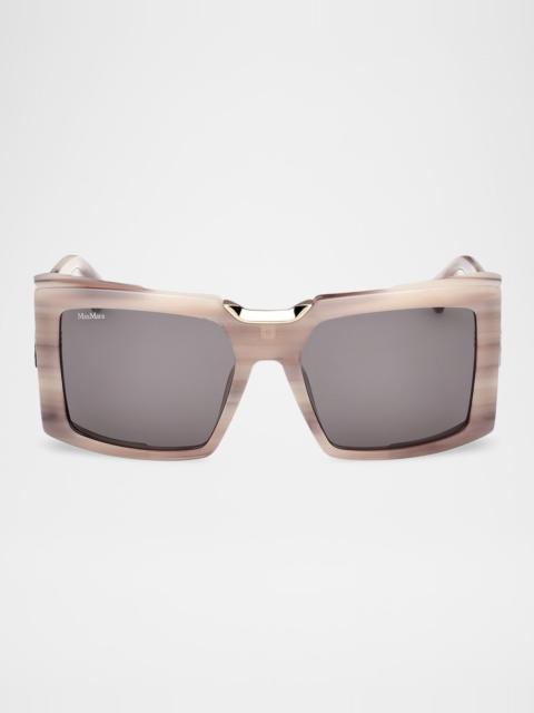 Max Mara Spark 6 Rectangle Acetate Sunglasses