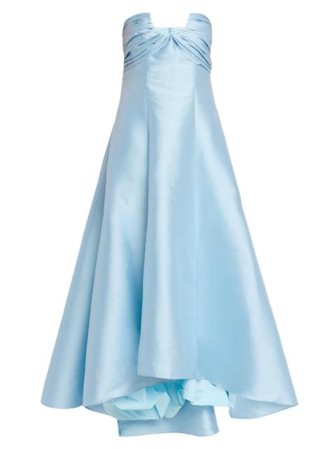 BADGLEY MISCHKA Women's Pebble Gazar Strapless Gown - Hydra Blue