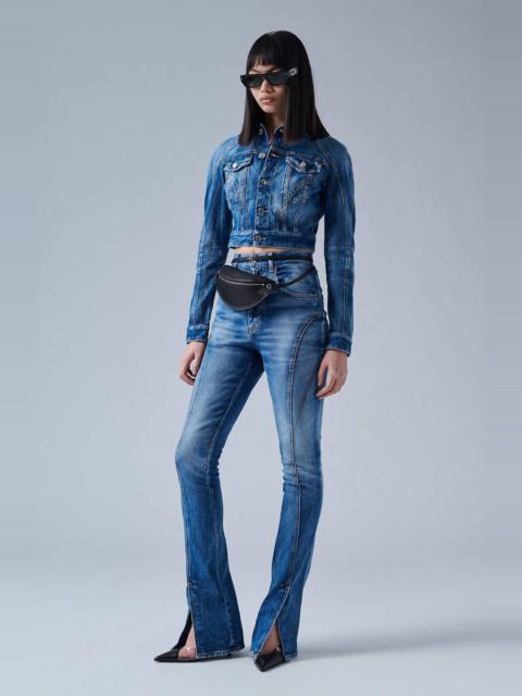 DSQUARED2 ICON MEDIUM WASH HIGH WAIST TRUMPET JEANS