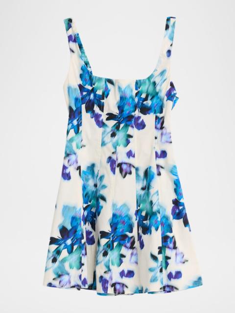 MISA Lottie Blurred Bouquet Mini Dress
