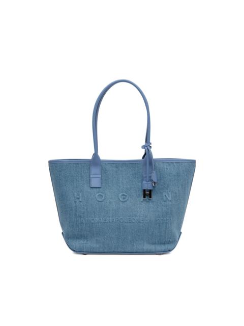 HOGAN embossed-logo cotton tote bag
