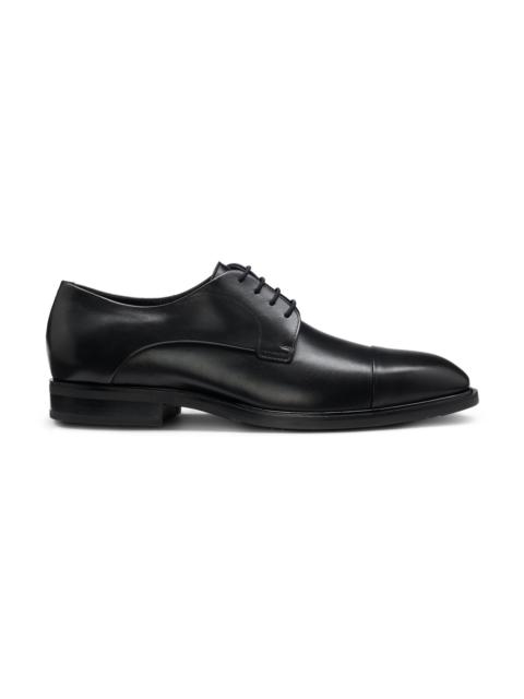 LEATHER DERBY SHOES WITH CAP TOE