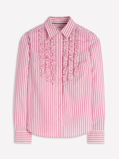 BODEN Sienna Trim Detail Shirt-Ivory, Pink stripe