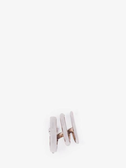 Alexander McQueen Punk Ear Cuff in Antique Silver