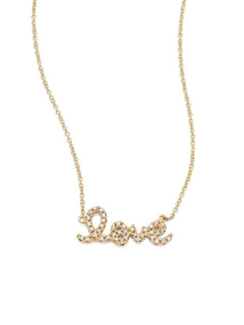 SYDNEY EVAN Women's Small Love Diamond & 14K Yellow Gold Pendant Necklace - Gold