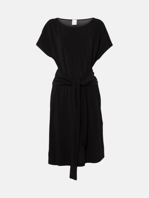 Belted jersey midi dress