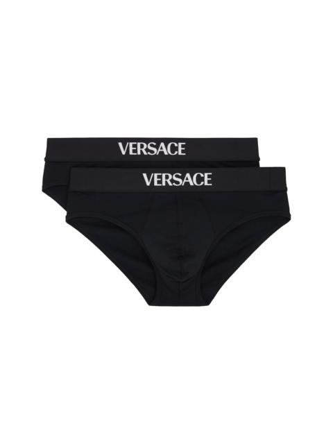 VERSACE Two-Pack Black Cotton-Jersey Briefs