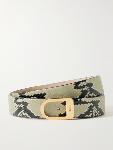 KHAITE Saddle Snake-effect Leather Belt