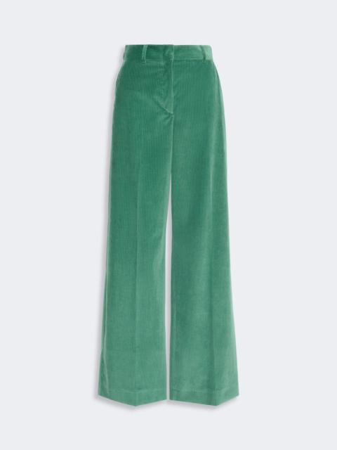 WEEKEND Max Mara TANIA Cotton velvet trousers - GREEN
