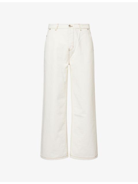 AMI Paris Wide-Leg Denim Trousers
