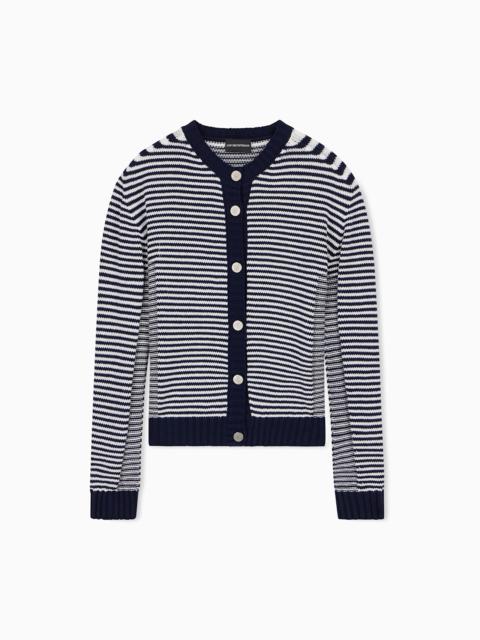EMPORIO ARMANI SIGNATURE CAPSULE STRIPED CARDIGAN