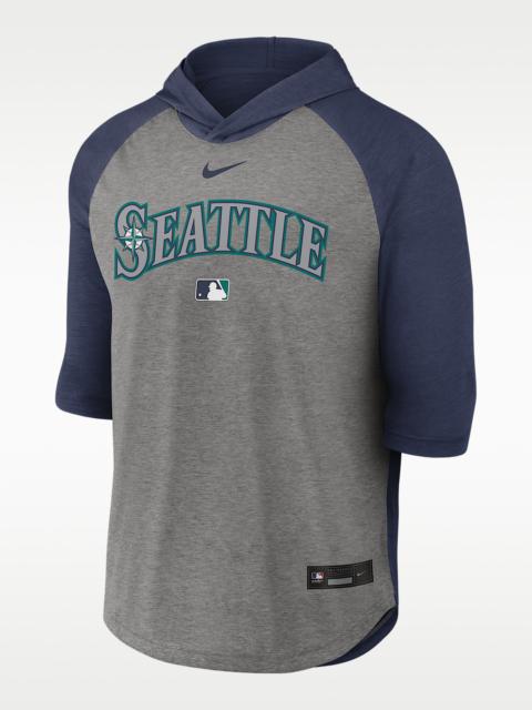 Nike Seattle Mariners Authentic Collection Flux Men's Nike Dri-FIT MLB 3/4-Sleeve Hooded T-Shirt