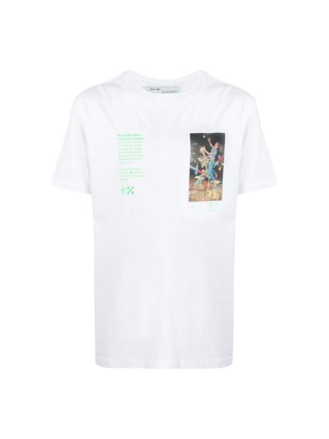 Men's Off-White FW22 Alphabet Character Printing Round Neck Short Sleeve White T-Shirt OMAA027R20185