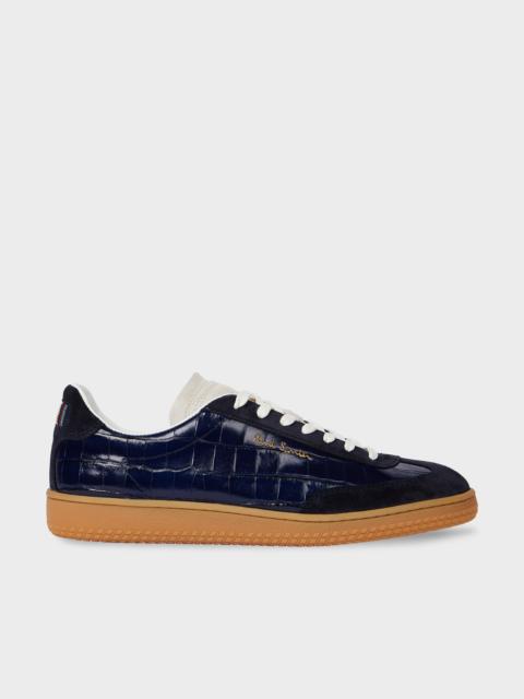 Paul Smith Navy Croc-Emboss 'Como' Trainers