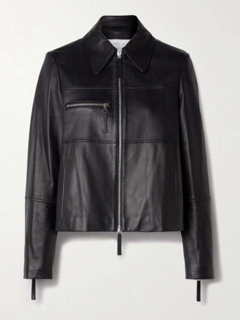 Annabel paneled leather jacket