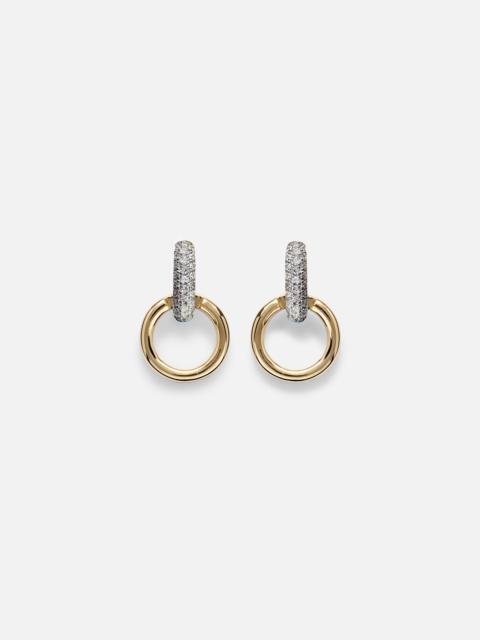 STONE AND STRAND Horsebit 14kt gold earrings with diamonds