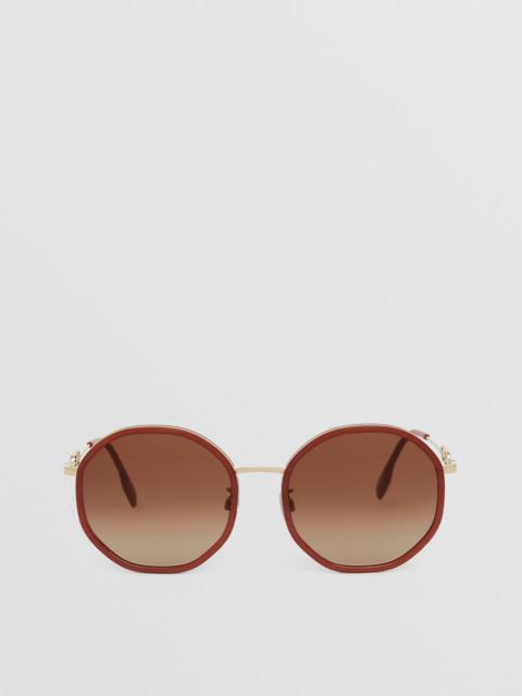 Burberry Chain-link Detail Geometric Frame Sunglasses