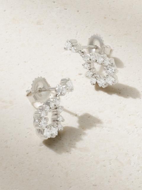 SUZANNE KALAN 18-karat White Gold Diamond Earrings