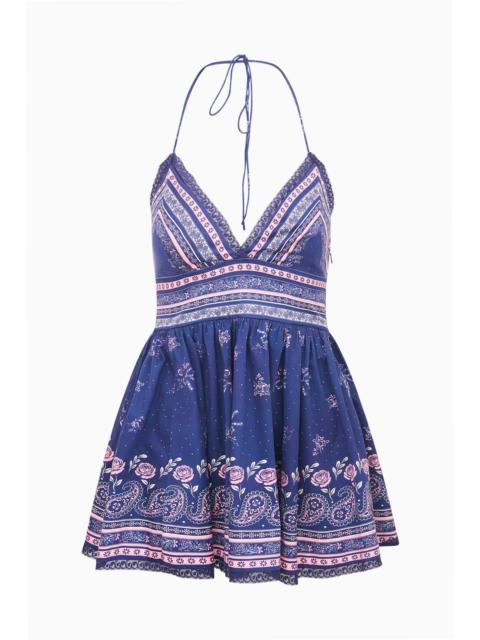 LoveShackFancy Arletta Cotton Bandana Print Mini Dress