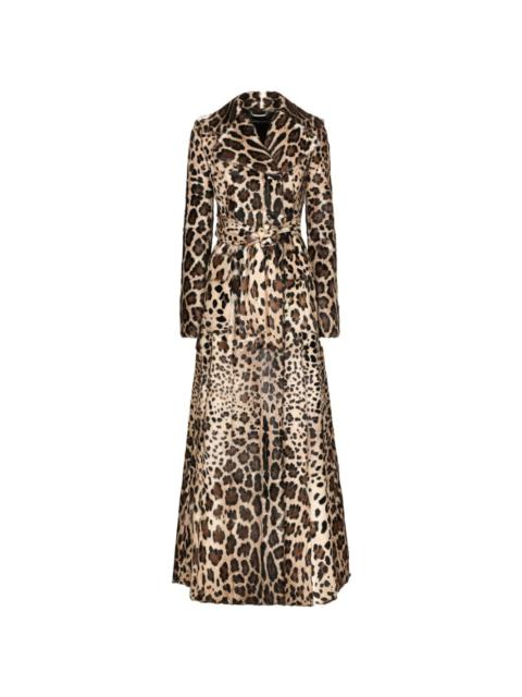 leopard-print trench coat