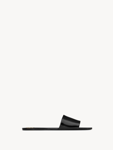 SAINT LAURENT carlyle slides in glazed leather