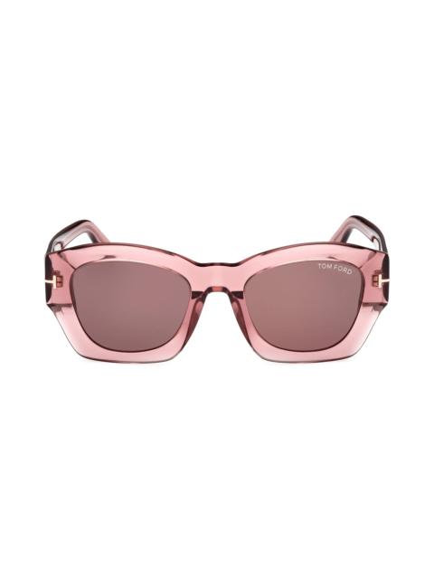 Guilliana 52mm Geometric Sunglasses in Shiny Pink /Brown