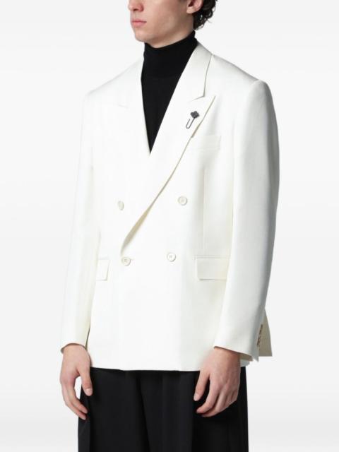 LARDINI brooch-detail double-breasted blazer