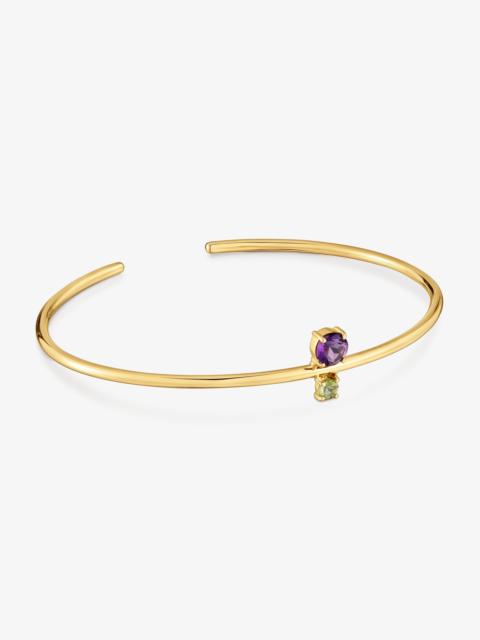 TOUS 18kt gold, peridot and amethyst Bangle TOUS Ivette