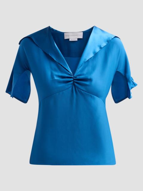 Stella McCartney Women's Sailor Collar Silk Top - Cobalt
