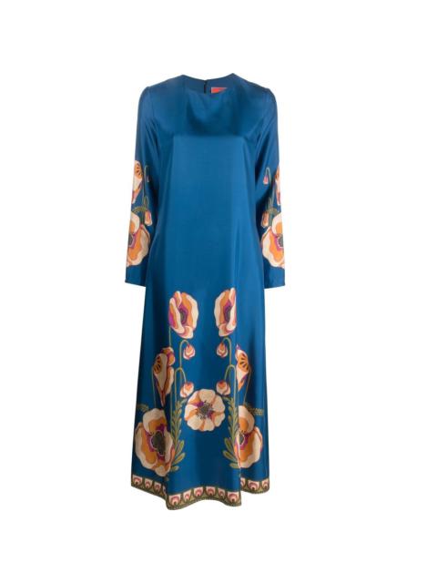 floral-print long-sleeved dress
