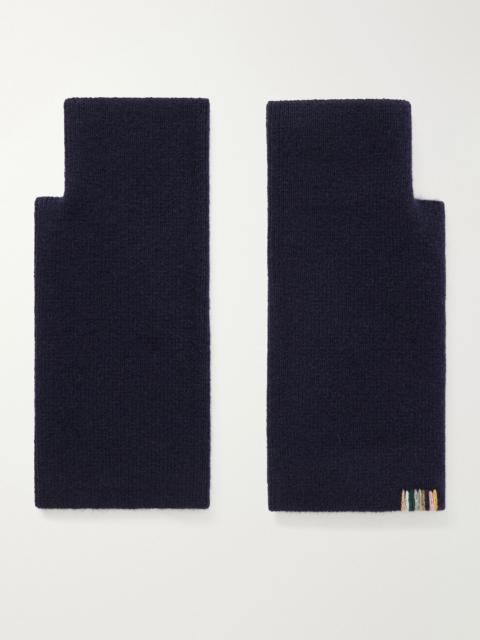 extreme cashmere Mouffle knitted cashmere-blend fingerless gloves Navy