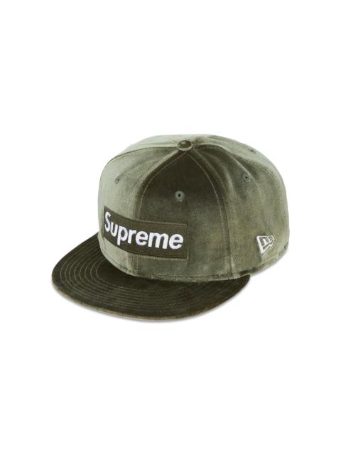 Supreme Velour Box Logo New Era 'Olive'