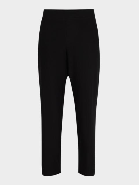 EILEEN FISHER Cropped Straight-Leg Stretch Crepe Pants