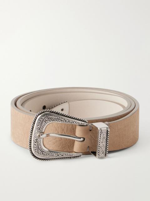 Brunello Cucinelli Textured Leather Belt Beige