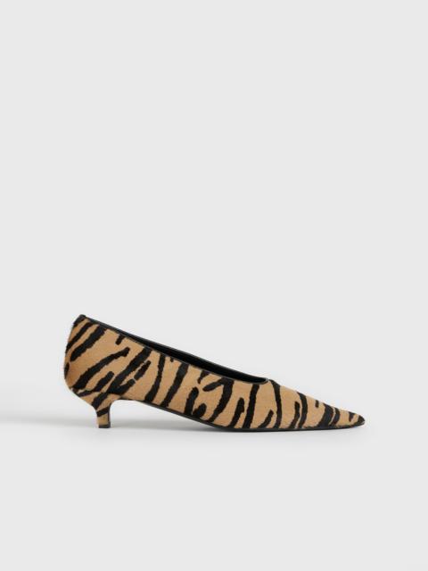 TOTEME Sharp pony hair kitten pumps tiger