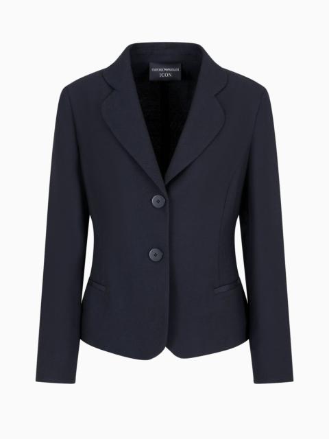 Icon single-breasted jacket in a chevron virgin-wool blend