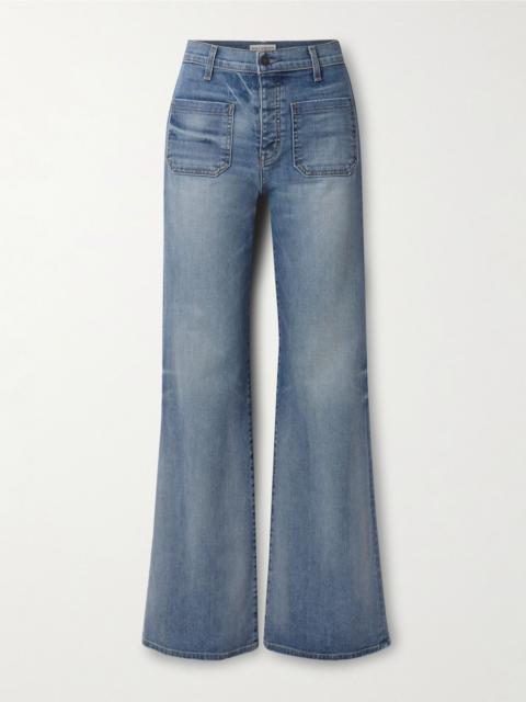 NILI LOTAN Florence distressed high-rise flared jeans Mid denim