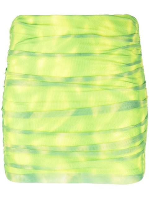 ROTATE tie dye-print ruched miniskirt