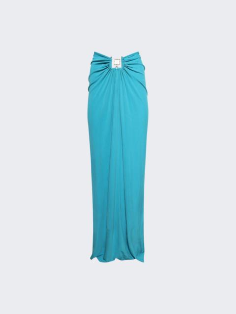 CHRISTOPHER ESBER Bezel Quartz Ruched Skirt Teal