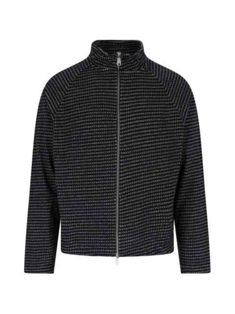 mfpen zip-up checked cardigan