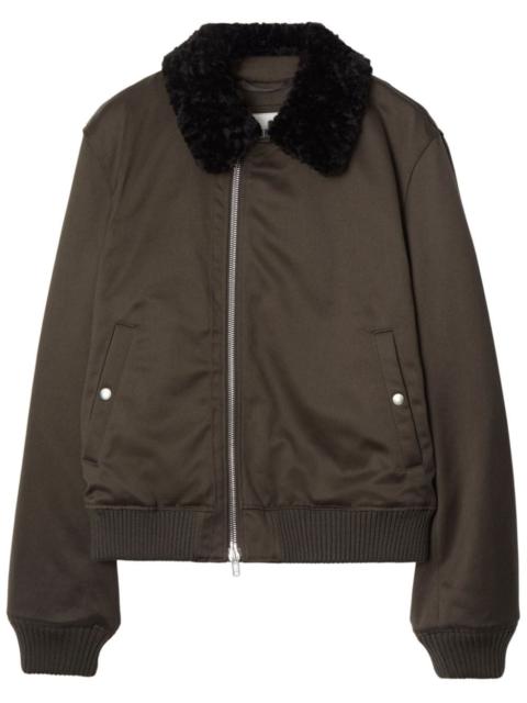 Burberry zipped shearling-collar bomber jacket