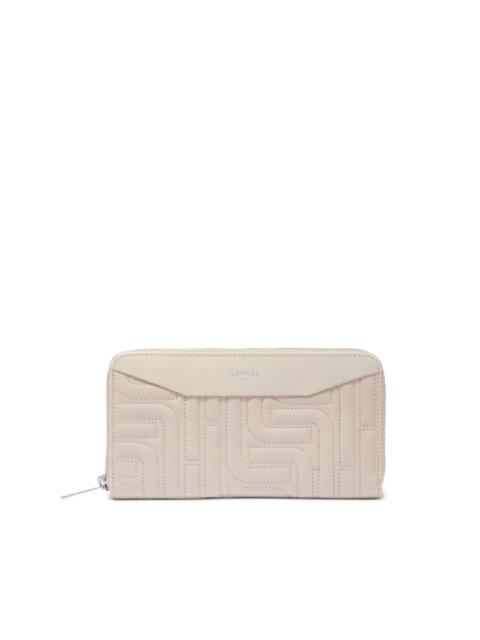 LANCEL zipped quilted long wallet