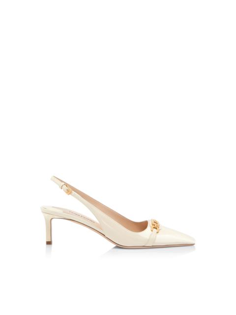 TOM FORD PATENT LEATHER WHITNEY SLINGBACK