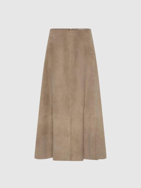 ST. AGNI Suede Circle Skirt - Earth