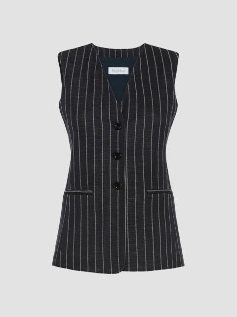 Max Mara Women's Pinstripe Viscose and Wool Jersey Gilet - Ultramarine
