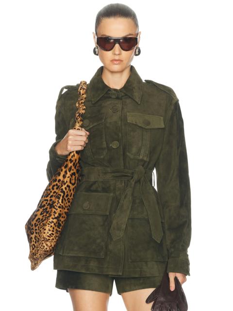 AEXAE Lamb Leather Suede Mid Jacket