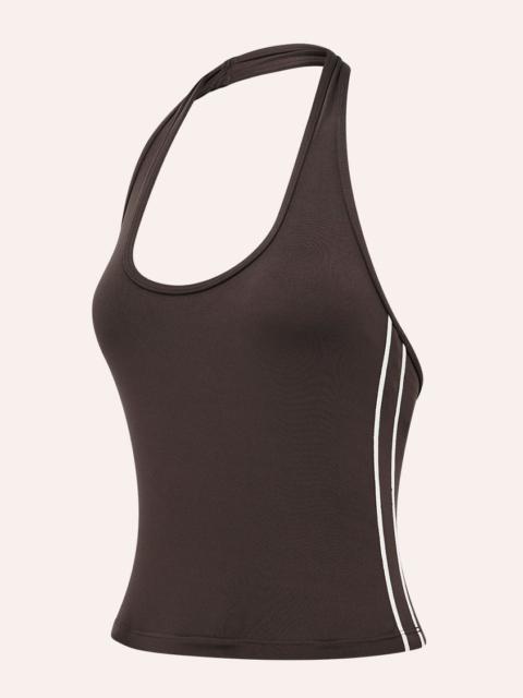 P.E NATION RADAR HALTER TANK IN COFFEE & WHISPER WHITE