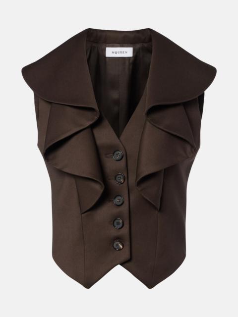 Alexander McQueen Ruffled wool vest